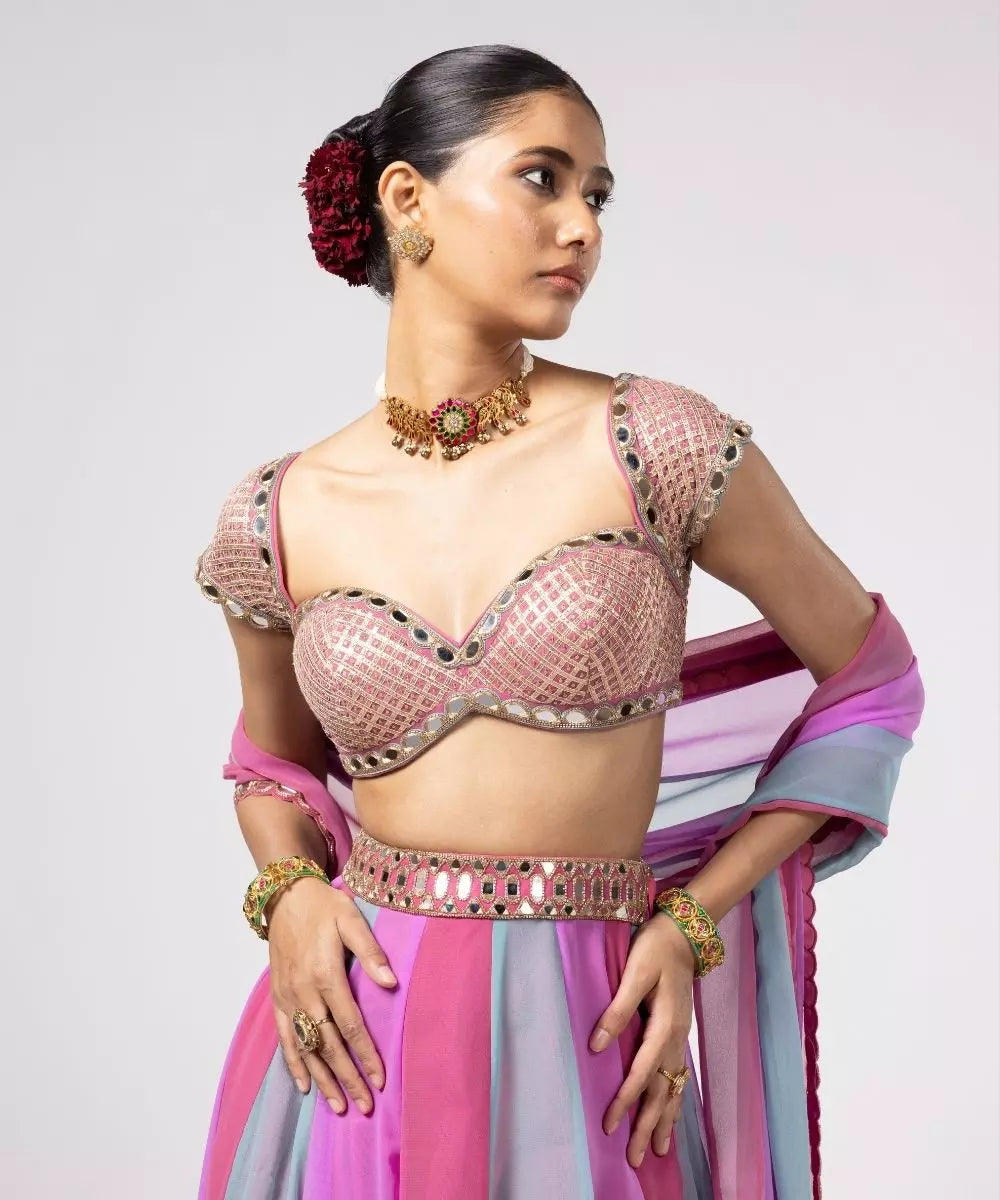 VVANI VATS - Aqua Lehenga Pant Set